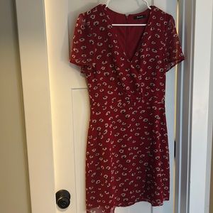 Madewell Red Floral Wrap Dress